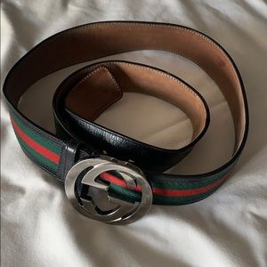Authentic Gucci Web Belt with G buckle
